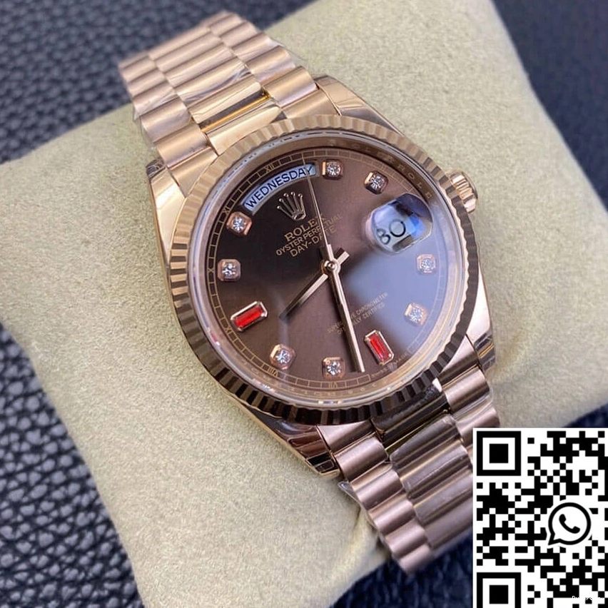 Day Gold EW Rolex Factory Date Rose 118235 0128